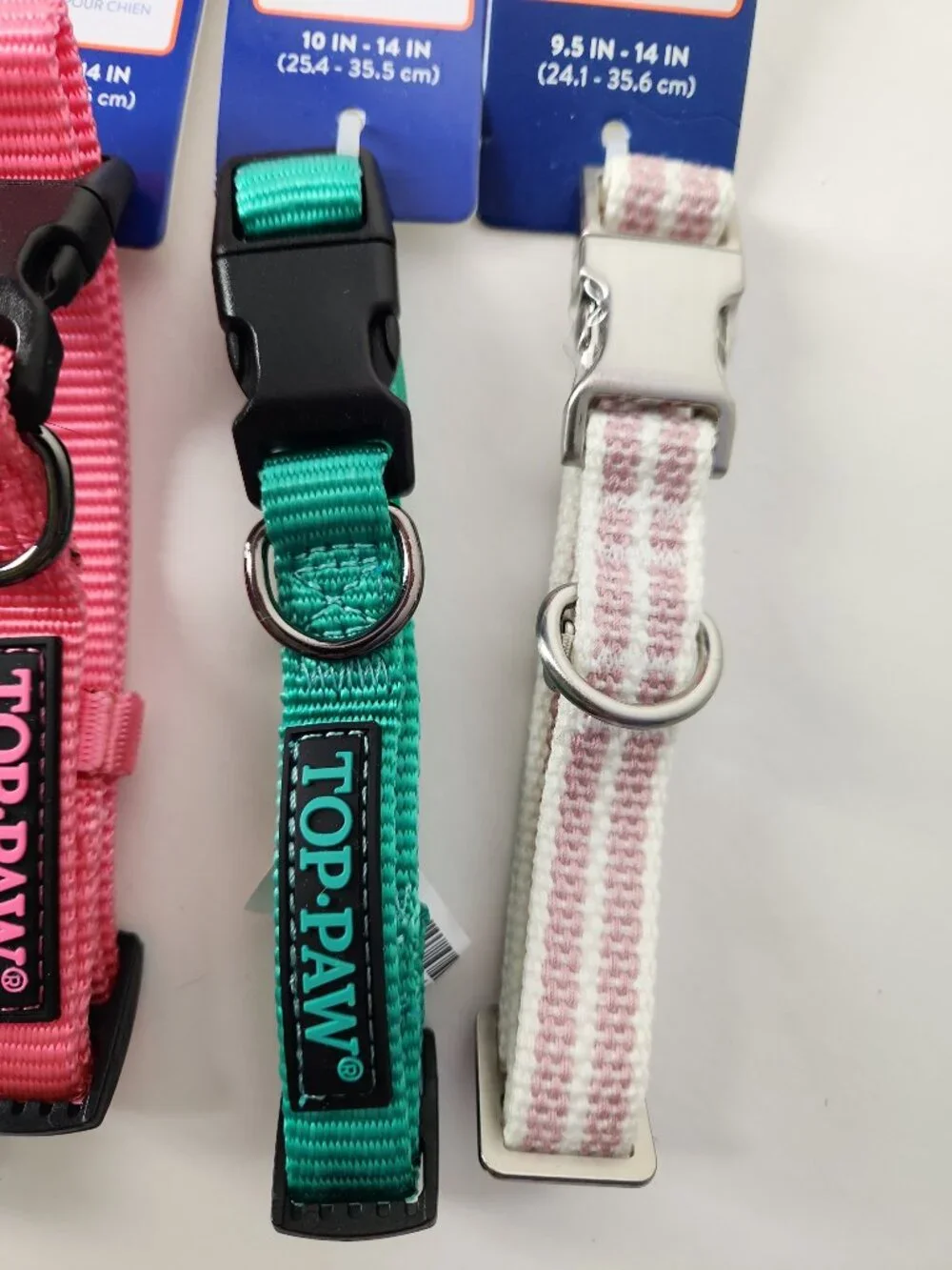 Set of 5 Dog Collars size Small gray pink green Top-Paw new bundle lot